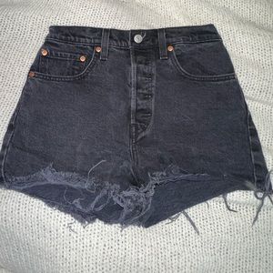 Levi’s black rib cage denim shorts. Size 27